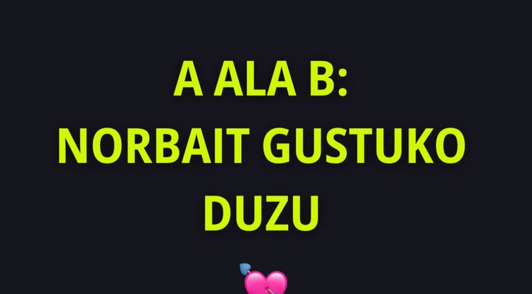 A ALA B: NORBAIT GUSTUKO DUZU