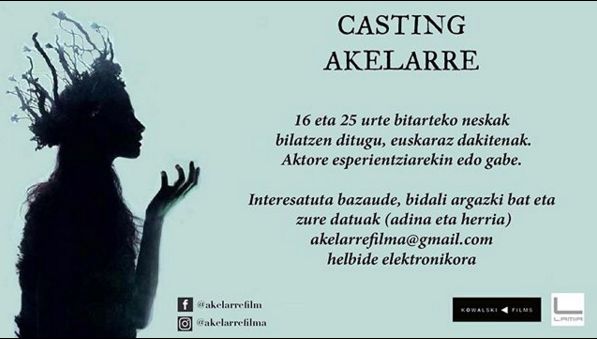 'Akelarre' filmak behar zaitu! 'Akelarre' filmak behar zaitu!