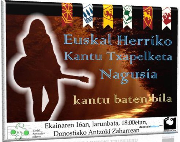 Asteburuan Euskal Herriko Kantu Txapelketaren finala, Donostian Asteburuan Euskal Herriko Kantu Txapelketaren finala, Donostian