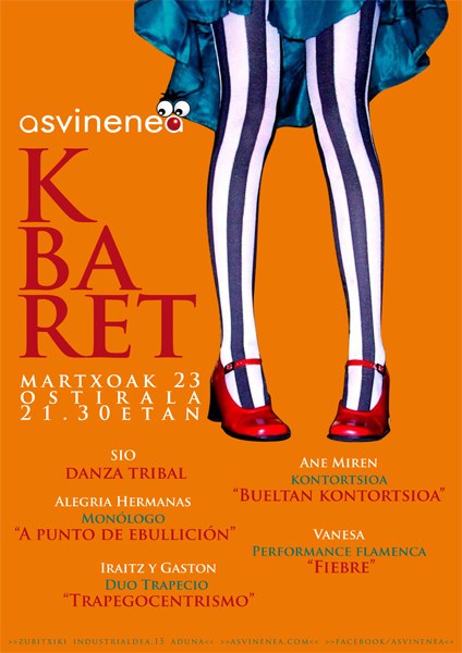 Asvineneako II. Kabareta egingo dute datorren ostiralean Asvineneako II. Kabareta egingo dute datorren ostiralean