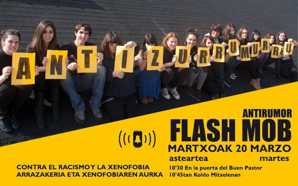 Bihar arrazakeriaren aurkako flash mob-a egingo dute Donostian Bihar arrazakeriaren aurkako flash mob-a egingo dute Donostian