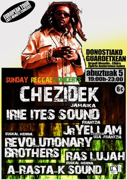 Chezidek-en reggaea Jamaikatik Donostiako Guardetxera Chezidek-en reggaea Jamaikatik Donostiako Guardetxera