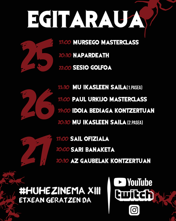 COVID 19-ak ez du Huhezinemaren 13. edizioa gelditu! COVID 19-ak ez du Huhezinemaren 13. edizioa gelditu!
