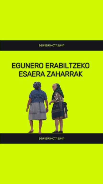 EGUNEROKOTASUNEAN ERABILTZEKO ESAERA ZAHARRAK