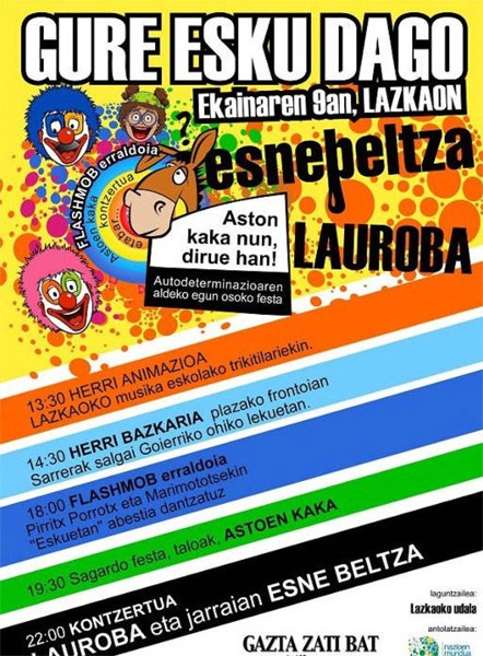 Ekainean, autodeterminazioaren aldeko festa Lazkaon Ekainean, autodeterminazioaren aldeko festa Lazkaon