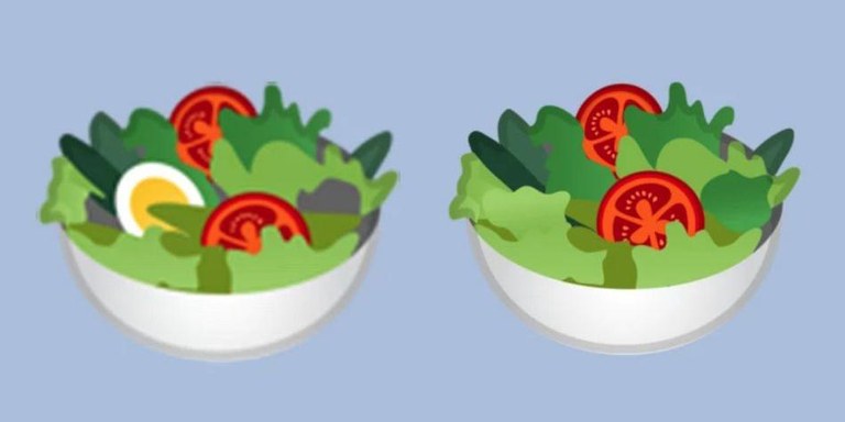 Entsaladaren emotikonoa, arrautzik gabe Entsaladaren emotikonoa, arrautzik gabe