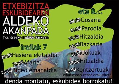 Etxebizitza eskubidearen alde akanpada Txantrean Etxebizitza eskubidearen alde akanpada Txantrean