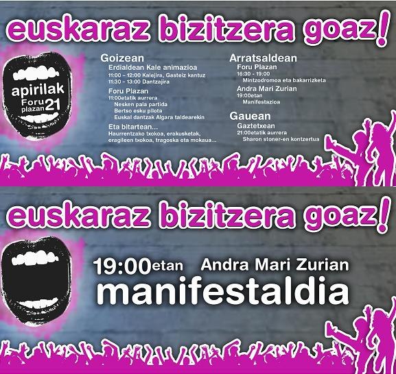 Euskaraz Bizitzera Goaz Eguna izango da bihar Gasteizen Euskaraz Bizitzera Goaz Eguna izango da bihar Gasteizen