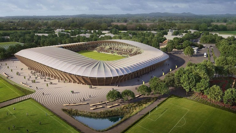 Forest Green Rover Eco Park: karbono aztarna urriena duen, egurrez egindako, munduko lehen estadioa Forest Green Rover Eco Park: karbono aztarna urriena duen, egurrez egindako, munduko lehen estadioa