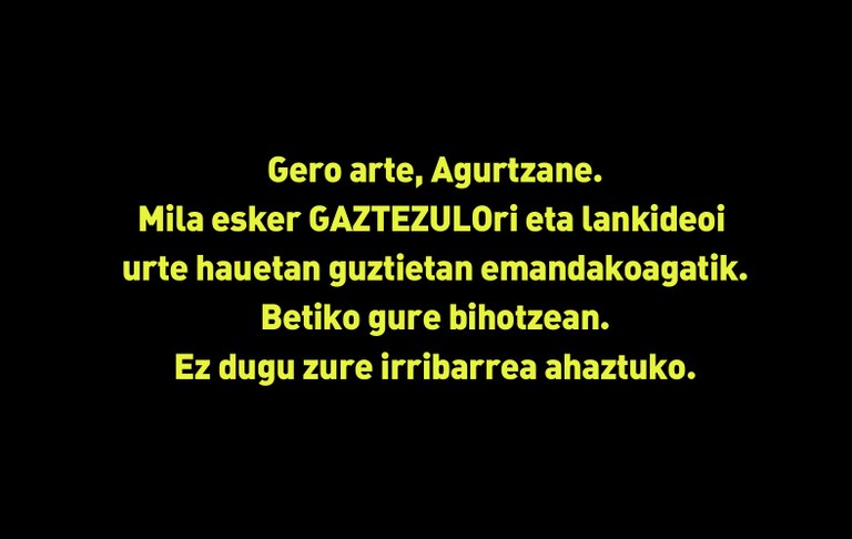 Gero arte Agurtzane!