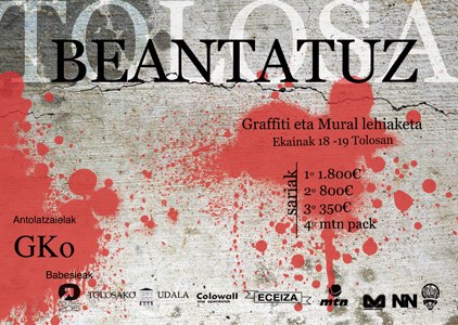 Graffiti eta mural lehiaketa, ekainaren 18tik 19ra Tolosan Graffiti eta mural lehiaketa, ekainaren 18tik 19ra Tolosan