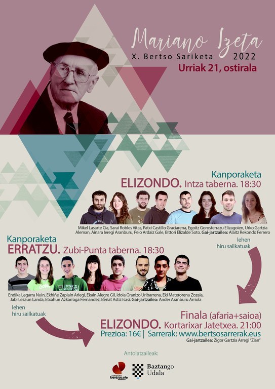 Hamasei bertsolari gazte izango dira Izeta Sariketan