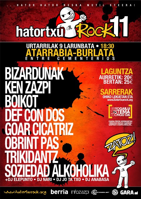 Hatortxu Rock 11 Atarrabia eta Burlata arteko mugan izango da Hatortxu Rock 11 Atarrabia eta Burlata arteko mugan izango da