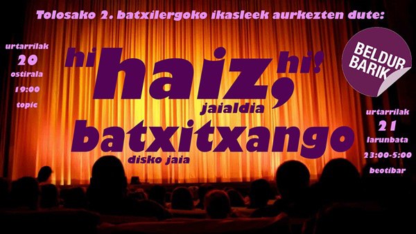 Hi haiz, hi! Beldur Barik jaialdia urtarrilaren 20an Hi haiz, hi! Beldur Barik jaialdia urtarrilaren 20an