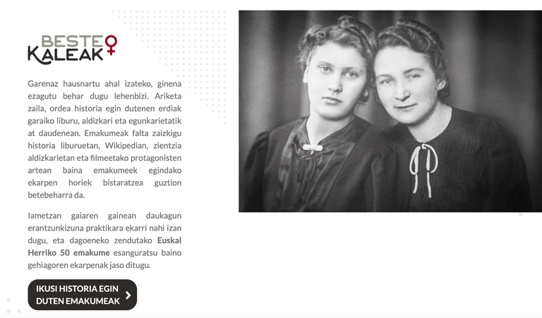 Historia egin duten Euskal Herriko emakumeak bildu dituzte web gune batean Historia egin duten Euskal Herriko emakumeak bildu dituzte web gune batean
