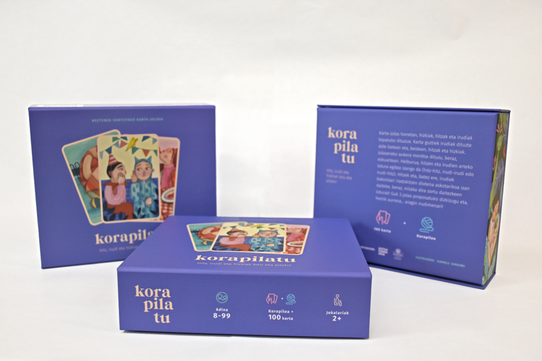 Hizki, hitz eta irudiz osatutako 'Korapilatu' karta-jolasa sortu dute