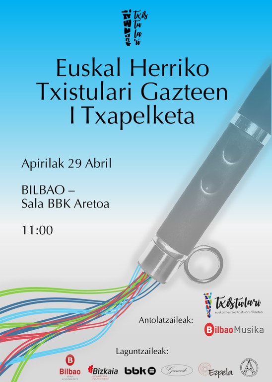 Hogei bakarlari eta talde baino gehiago izango dira Euskal Herriko txistulari gazteen txapelketan