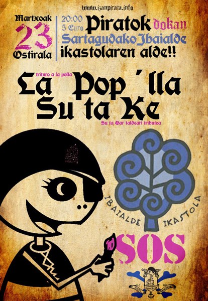 Ibaialde Ikastolaren aldeko kontzertua antolatu dute gaur Piratek Ibaialde Ikastolaren aldeko kontzertua antolatu dute gaur Piratek