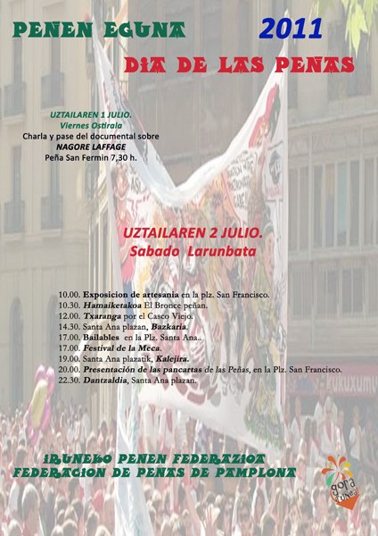 Iruñeako peñek aurtengo Sanferminetako pankartak aurkeztuko dituzte larunbatean Iruñeako peñek aurtengo Sanferminetako pankartak aurkeztuko dituzte larunbatean