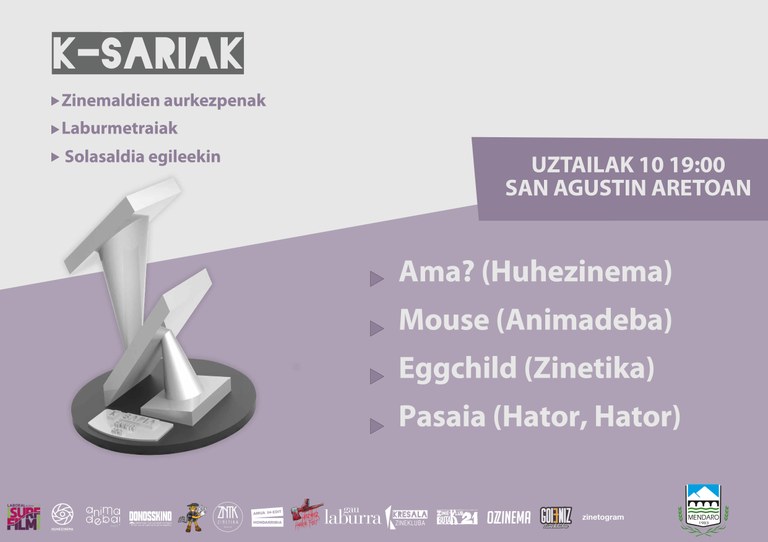 K- Sarietako film laburrak proiektatuko dituzte igandean Mendaron