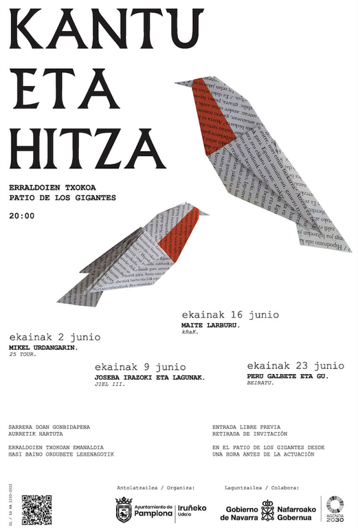 Kantu eta Hitza musika zikloa Iruñan