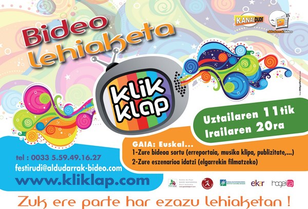 Kliklap bideo lehiaketaren bigarren edizioa martxan da Kliklap bideo lehiaketaren bigarren edizioa martxan da