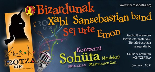 Kontzertua, Xiberoko Botzaren 30 urteak ospatzeko Kontzertua, Xiberoko Botzaren 30 urteak ospatzeko