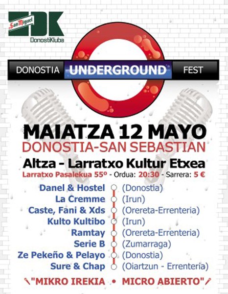Larunbatean egingo dute Donostia Underground Hip Hop jaialdia Larunbatean egingo dute Donostia Underground Hip Hop jaialdia