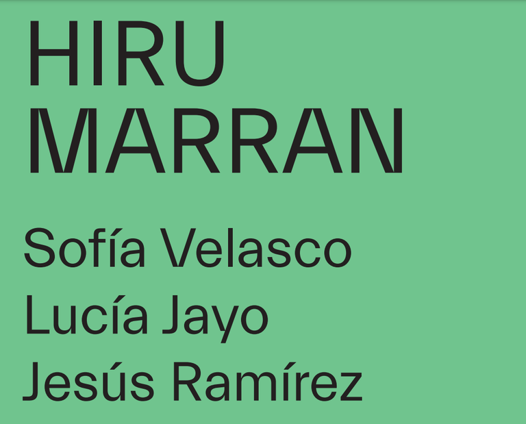 Lucia Jayo, Jesus Ramirez eta Sofia Velascoren 'Hiru marran' erakusketa kolektiboa jarri dute Gasteizen