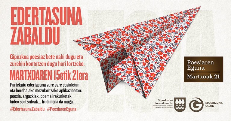 Sare sozialak poemez betetzeko deialdia egin dute Poesiaren Munduko Eguna ospatzeko Sare sozialak poemez betetzeko deialdia egin dute Poesiaren Munduko Eguna ospatzeko