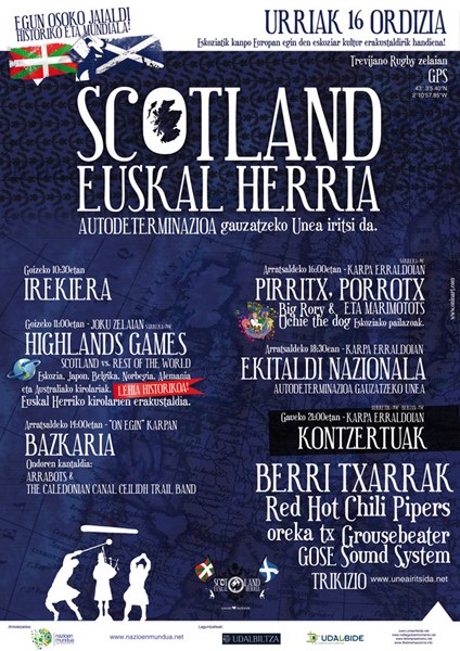Scotland & Euskal Herria egunaren harira, besteak beste, Berri Txarrak, Gose eta Oreka Tx taldee Scotland & Euskal Herria egunaren harira, besteak beste, Berri Txarrak, Gose eta Oreka Tx taldee
