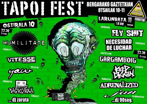 Tapoi Fest! hardcore jaialdia egingo dute asteburuan Bergaran Tapoi Fest! hardcore jaialdia egingo dute asteburuan Bergaran