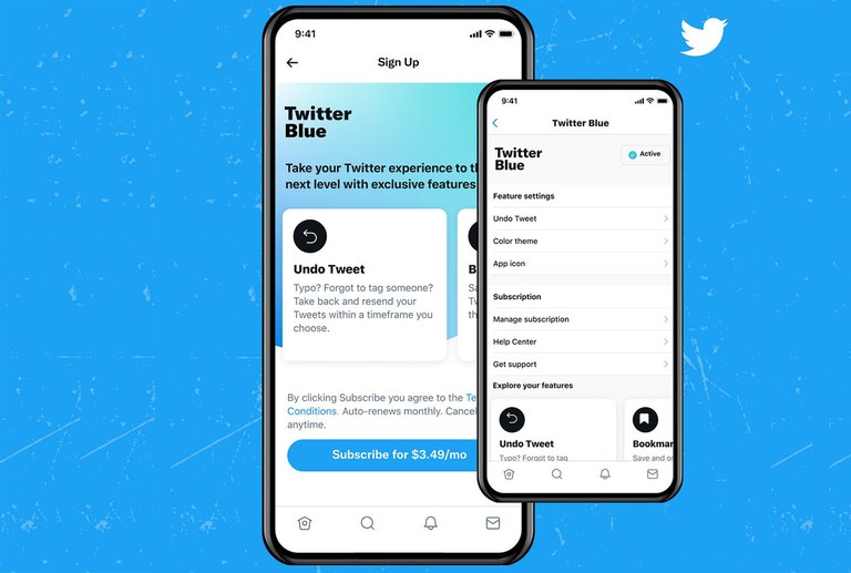 Twiter Blue, txioak editatzeko aukera ematen duen ordainpeko zerbitzua Twiter Blue, txioak editatzeko aukera ematen duen ordainpeko zerbitzua