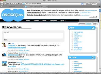 Umap.eu: twitterreko euskarazko mezu guztiak batera Umap.eu: twitterreko euskarazko mezu guztiak batera