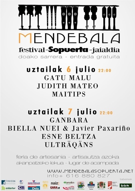 Uztailaren 6an eta 7an izango da Sopuertako Mendebala Jaialdia Uztailaren 6an eta 7an izango da Sopuertako Mendebala Jaialdia