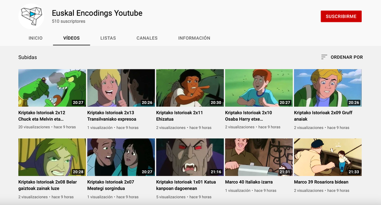 Euskal Encodings Youtubera edukia igotzen hasi da Euskal Encodings Youtubera edukia igotzen hasi da