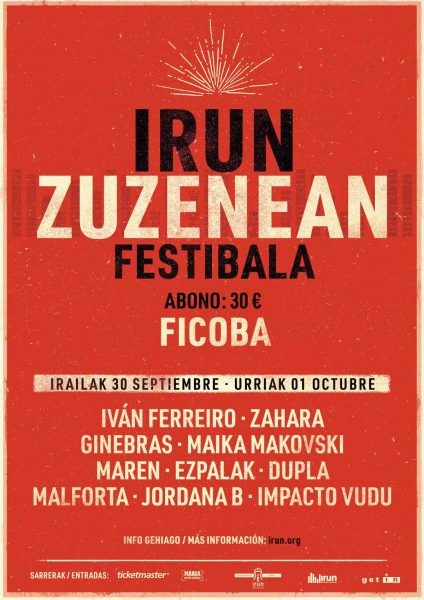 Zahara eta Ivan Ferreiro Irun Zuzenean jaialdiko kartel buruak