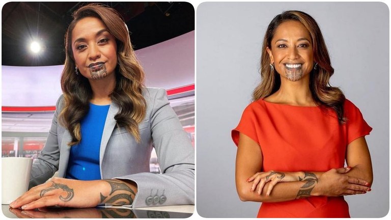 Zeelanda Berria: Tatuaje maoriekin albistegiak aurkezten dituen lehen kazetaria Zeelanda Berria: Tatuaje maoriekin albistegiak aurkezten dituen lehen kazetaria
