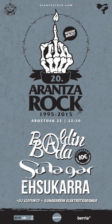 Arantza Rock jaialdirako bi sarrera bikoitz ditugu! Arantza Rock jaialdirako bi sarrera bikoitz ditugu!