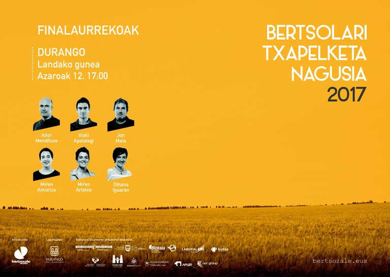 Bertso Txapelketa Nagusiko final aurrerako sarrerak ditugu! (Durango) Bertso Txapelketa Nagusiko final aurrerako sarrerak ditugu! (Durango)