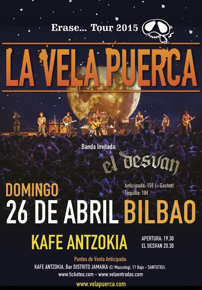 La Vela Puerca Bilboko Kafe Antzokian ikusi nahi? La Vela Puerca Bilboko Kafe Antzokian ikusi nahi?
