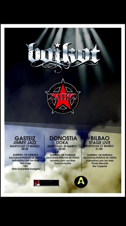 Xaiko eta Boikot Gasteizen, Bilbon edo Donostian ikusi nahi? Xaiko eta Boikot Gasteizen, Bilbon edo Donostian ikusi nahi?