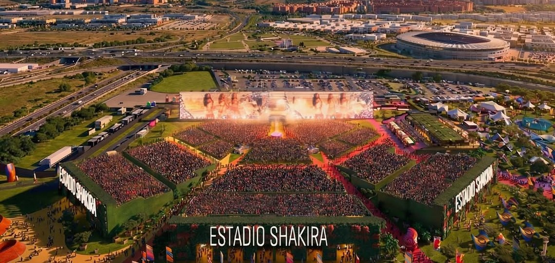 Shakirak Madrilgo kontzertuetarako eraikiko duen estadioa: 50.000 pertsona eta askotariko jarduerak